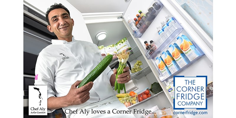 Corner Fridge Chef Aly loves a corner fridge Logos Strapline 800x400 Blog
